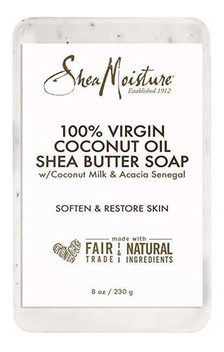 Sheamoisture 100% Aceite De Coco Virgen Shea Butter Jabon, D