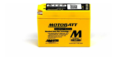 Motobatt Mbt4bb (12v 2,5 Amp) Bater&amp;iacute;a Agm 40cca A