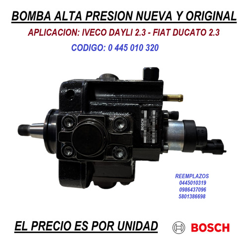 Bomba Alta Presión Iveco Daily 2.3 Nueva Bosch 0445010320