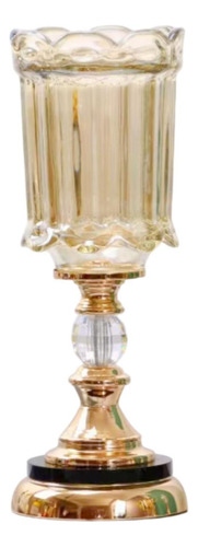 Jarrón De Cristal Con Flores, Elegante Soporte Para Corto