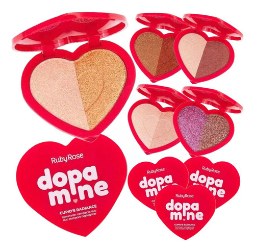 5 Iluminador Dopamine Duo Hbf1602 Ruby Rose Atacado