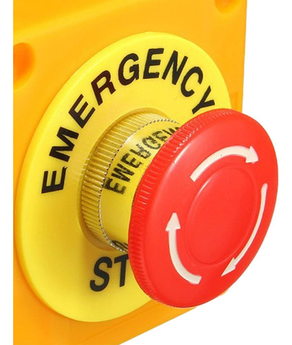 Botón Pulsador De Interruptor De Parada De Emergencia Con