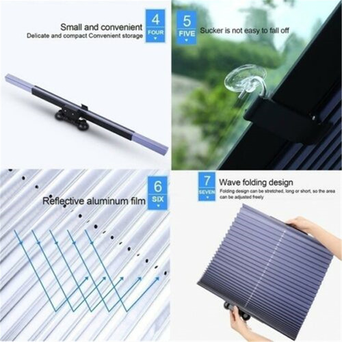D Retractable Car Windshield Sun Shade Curtain Protecti 9205