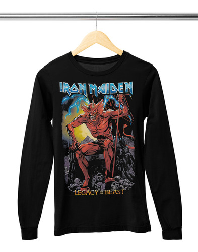 Camiseta Manga Larga Heavy Metal Iron Maiden C6