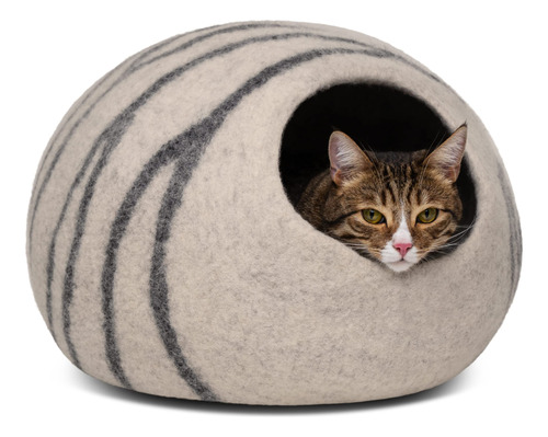 Meowfia Cama Tipo Cueva De Fieltro Prémium Para Gatos, Hec.