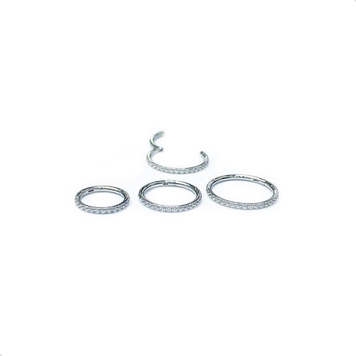 Imagen 1 de 3 de Argollita Clicker Microcristal Titanio Piercing Argentina ®