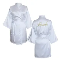 Comprar Batas Para Novia - Dama De Honor De Satín Para Dama Bordada