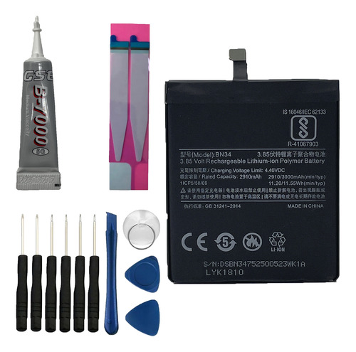 Flex Bateria Bn34 Compativel Com Xioami Redmi 5a +kit Troca