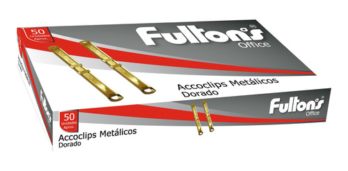 Accoclip Metalico Caja 50 Unidades Dorado Fultons