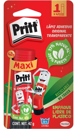 Pegamento Lápiz Adhesivo Pritt Maxi Original De 42 Gr