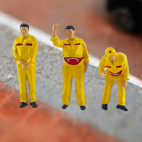 Figuras De Personas De Gasolinera Pequeña, Amarillo
