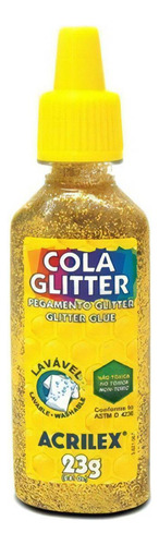 Kit C/ 4 Cola Colorida Com Glitter Ouro 23g Acrilex