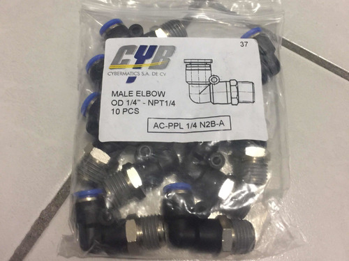 Conector Neumático Codo Giratorio Od 1/4-npt 1/4