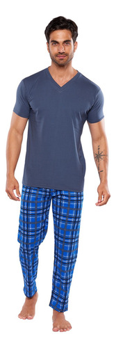 Pijama Hombre Playera Manga Corta Pantalon Con Bolsa Alfani