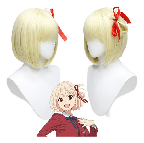 Lycoris Recoil Chisato Nishik Halloween Cosplay Peluca Pelo