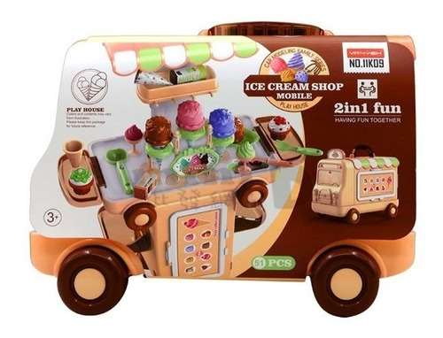 Juguete Maletin Camión Mini Heladería Para Niños 2 En 1