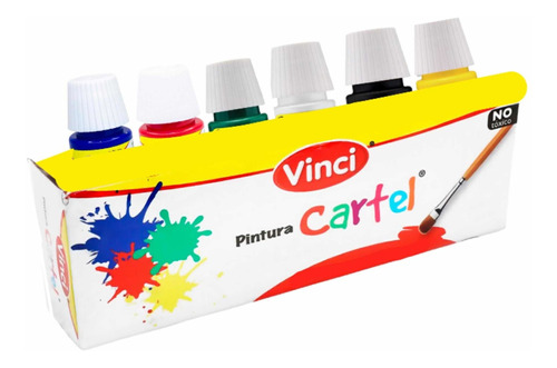Pintura Vinci Cartel Pack 6 Frascos Colores Primarios