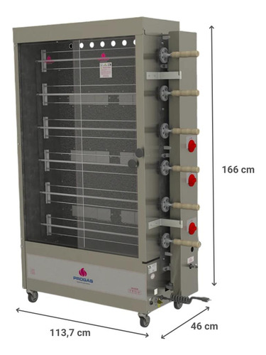 Maquina De Frango Gas Pr631tr 30 Assados Bivolt Progas