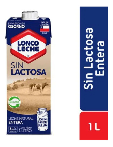 Leche S Lactosa  Entera  Loncoleche  1l ( 3uni) Super