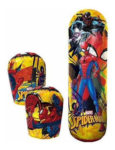 Hedstrom Spiderman Bop Bag - Juego De Saco De Boxeo Y Guante