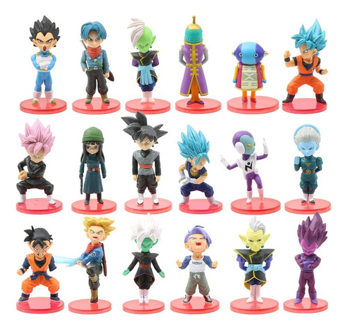 Colección De 18 Figuras Goku Vegeta Trunks Dragon Ball Z