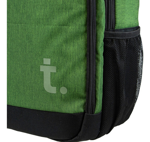 Mochila Profesional Truzt Verde Con Compartimiento Para Laptop Botella De Agua. Diseño De La Tela Liso
