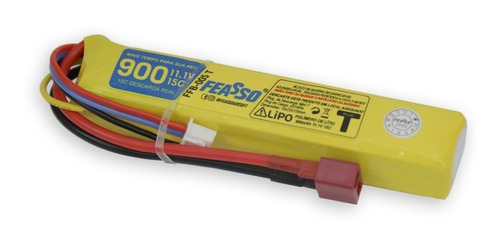 Bateria P/ Airsoft Lipo 11.1v 900mah 15c Ffb-005t Conector T