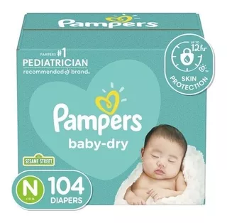 Pampers Baby-dry Extra Protection, Size 0, Pañal Para Bebe