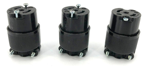 Lot Of 3 P&s Ml-3 Midget Locking Outlets 15a 125/250vac Vvf