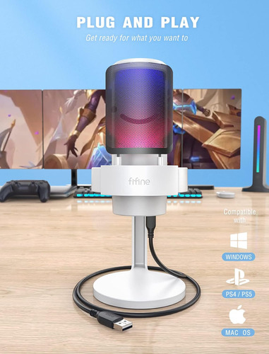 Micrófono Gaming Fifine Ampligame A8, De Condensador, Usb
