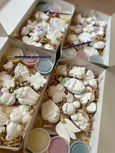 Box De Arte Infantil 60 Figuras Yeso Ceramico