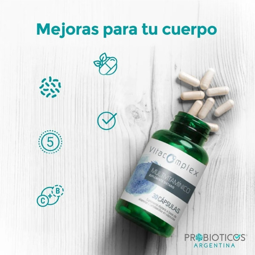 Probiotico 7 Cepas + Vitaminas Vegano Vitacomplex C Plus