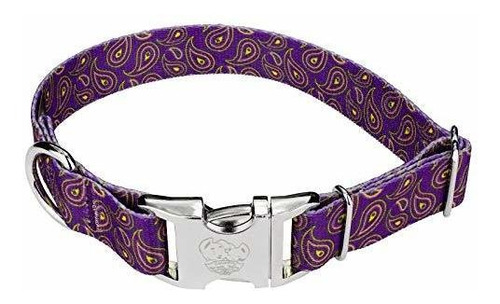 Collar Perro Morado Paisley Premium