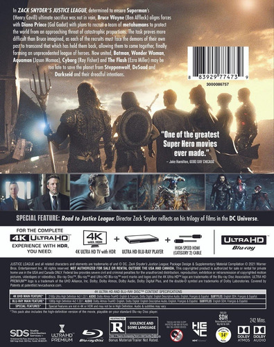 Imagen 2 de 3 de 4k Ultra Hd + Blu-ray Zack Snyders Justice League (2021)