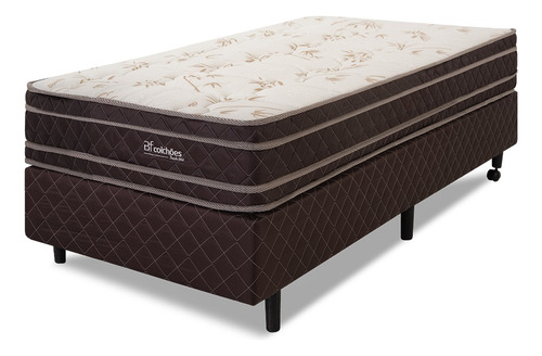 BF Colchões Cama Box BF 100% Espuma - Ortopédico Solteiro 100% espuma dupla face firme 88x188x56 Marrón