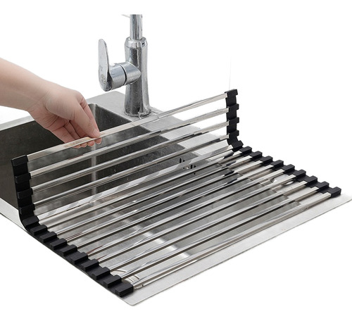 Rejilla Enrollable Escurridor Plegable Lavaplatos 43x33cm