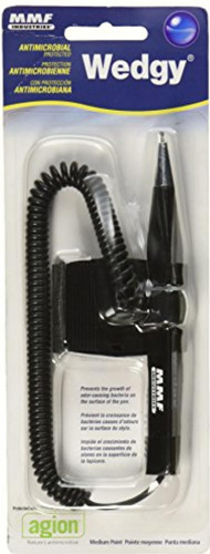 Mmf Industries Wedgy Anti-microbial Cord Pens With Clip-on,