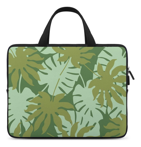 Bolsa Computadora Portatil Verde Tropical Monstera Moda