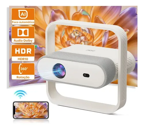 Projetor AOC VS6Pro-4 Full HD 1080P com Android 13 e Wi-Fi 6