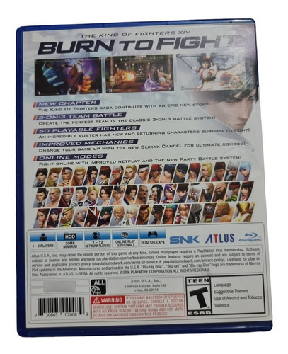 The King Of Fighters Xiv Standard Edition Atlus Ps4 Físico (Usado)
