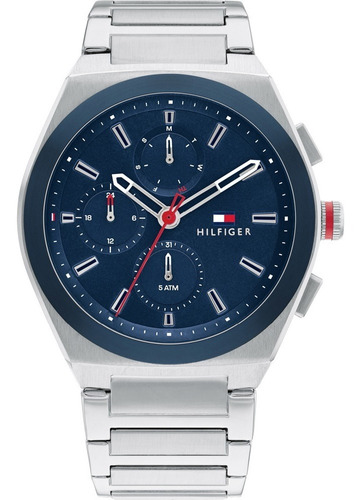 Reloj Tommy Hilfiger Para Hombre De Acero Fondo Azul 1791896