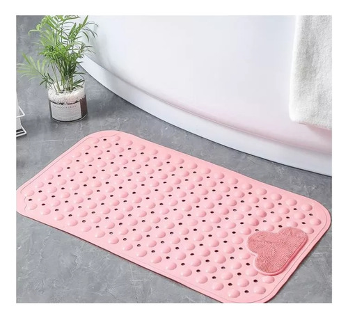 Tapete De Baño Antiderrapente Para Regadera Con Ventosas Rosa