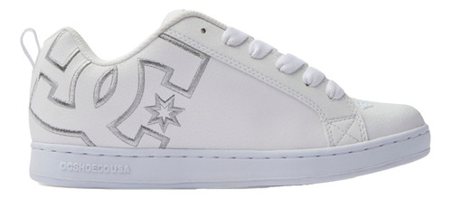 Dc Shoes Court Graffik Para Dama Color Blanco, Plata 