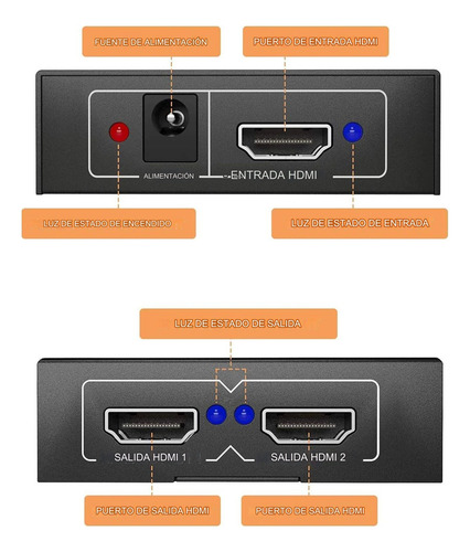 Splitter Hdmi V1.4 1 Input Y 2 Output Con Amplificador