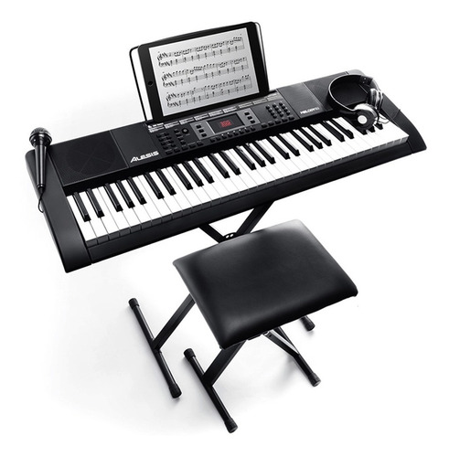 Teclado Alesis Melody 61 Mkll Base Audifono Silla Microfono