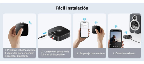 Receptor De Audio Bluetooth 5.0 A Rca O Aux3.5mm Ugreen