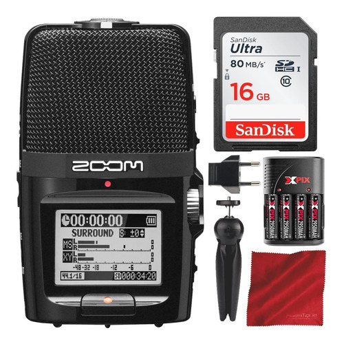 Zoom H2 N Grabadora De Práctico Con Tarjeta Sd De 16 Gb, Xpi