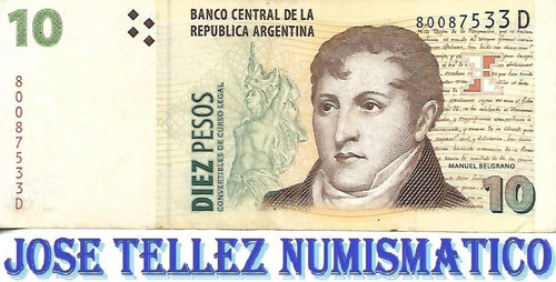 Bottero 3409a $10 C/ Leyenda Conv Serie D Fil 3 Mb- Palermo (Usado)