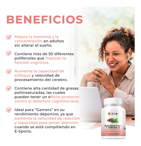 Bio B | Neumentix® + Omega 3 | 60 Cápsulas Veganas