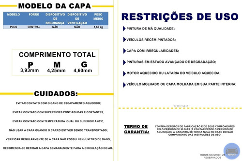 Capa Para Carro Impermeável Proteção Raios Solares Uv Chuva